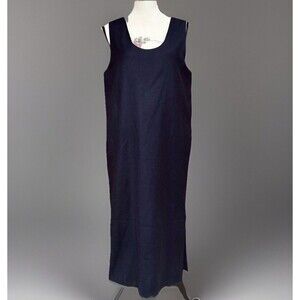 Harve Benard Navy Blue Wool Midi Dress Women's Size 6 Vintage Pockets Pullover